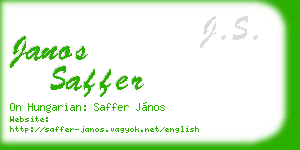 janos saffer business card