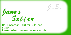 janos saffer business card